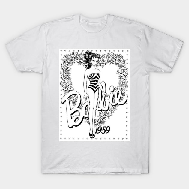 Vintage Barbie black and white T-Shirt by AmandaGJ9t3